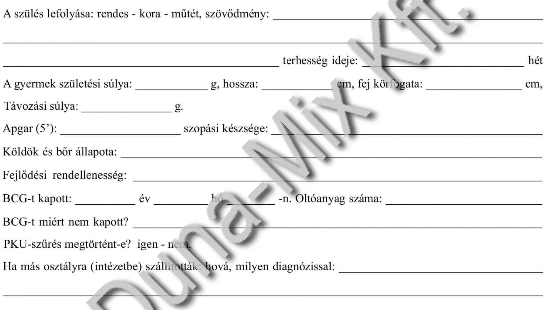 Értesítés újjszülöttről